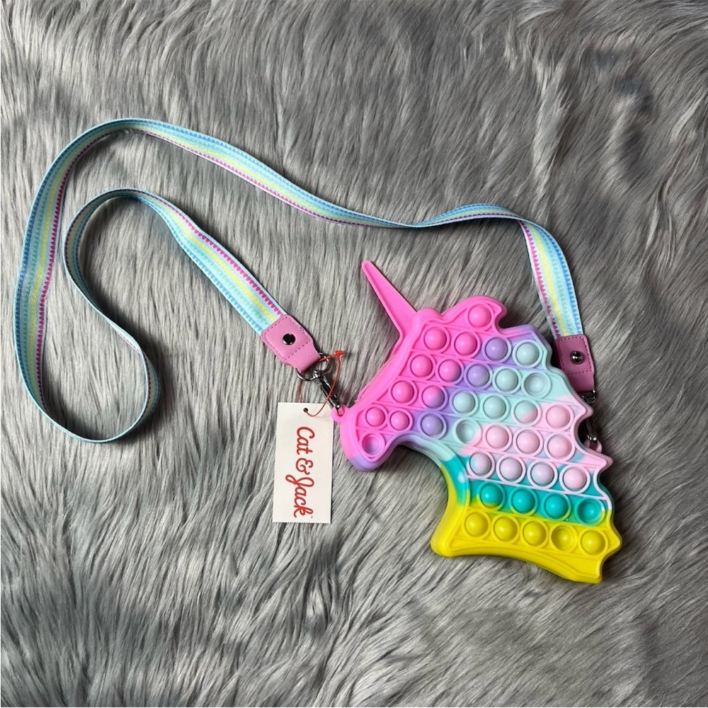 Cat & Jack Unicorn Ombre Pop Fidget Rubber Purse